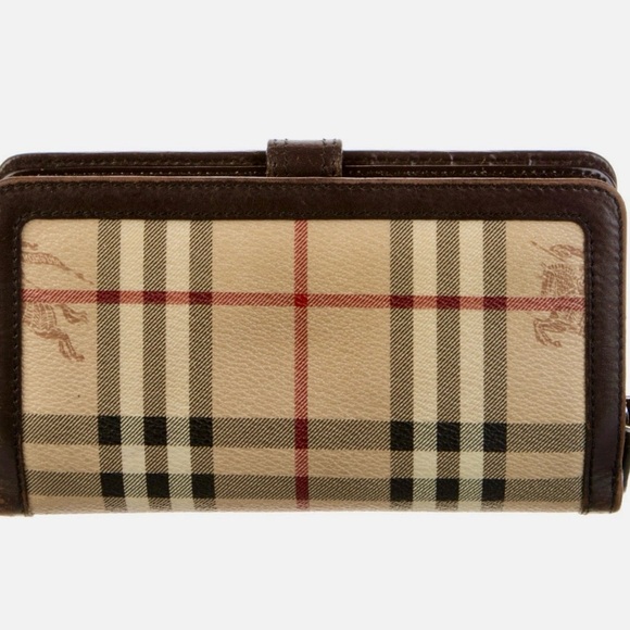 Burberry Beige and Brown Check Wallet - Picture 2 of 2
